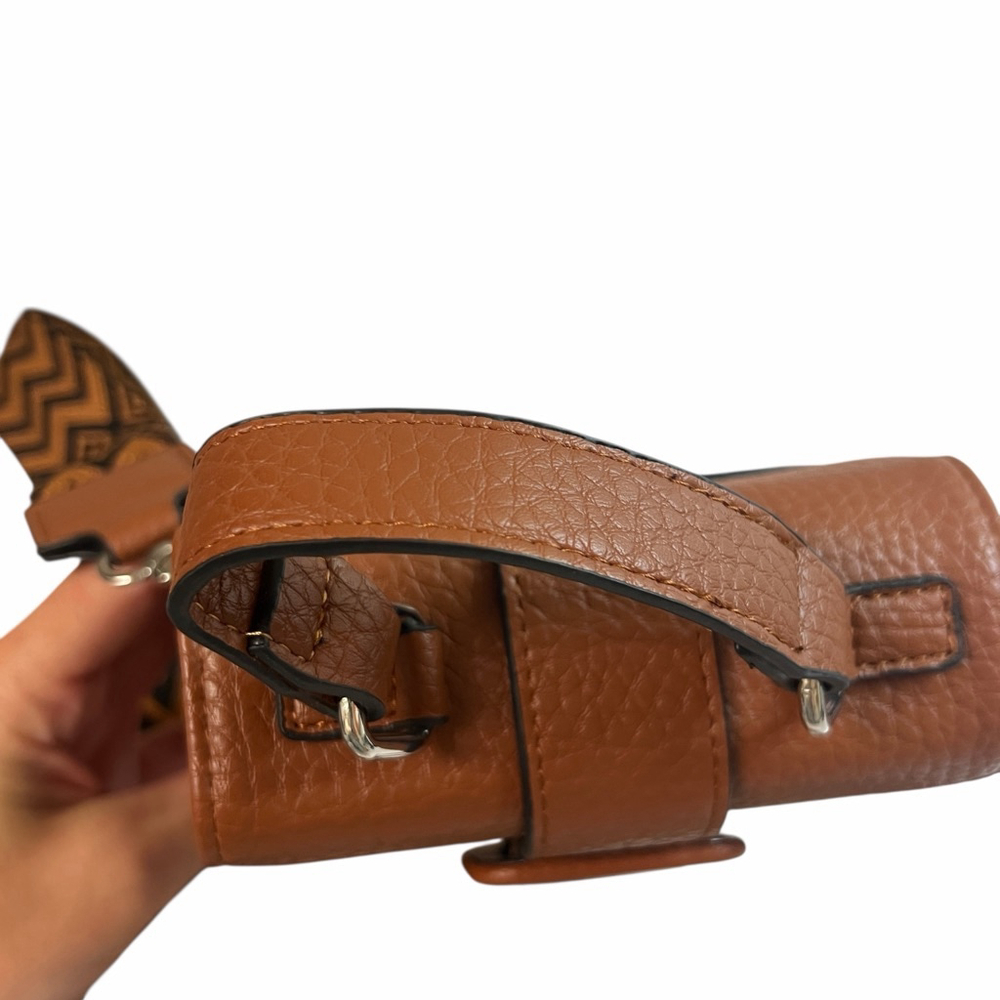 K Carroll Brown Phone Crossbody Bag Adjustable Strap Mini Organizer Purse - Picture 13 of 16